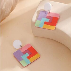 5/$25 GEOMETRICAL COLORFUL DANGLES